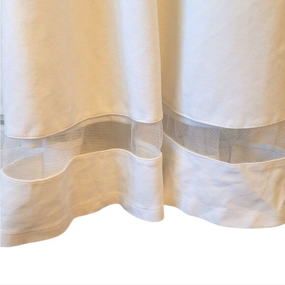 Lulus White Fit and Flare Jersey Knit Mesh Hem Dress - Picture 5 of 5